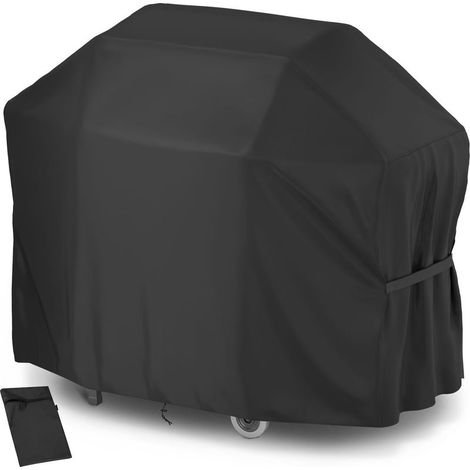 Grillabdeckung für den Außenbereich, 132 x 68 x 109 cm – Schutzhülle aus 210D Oxford-Gewebe für Gasgrills – Wind-, UV-, wasser-, feuchtigkeits- und staubabweisend – Schwarz (1/5)