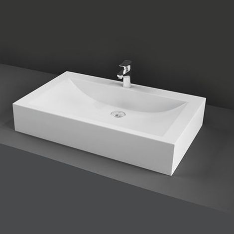Lavabo da appoggio rettangolare 65x42 cm bianco Rak modello Scoop (1/2)