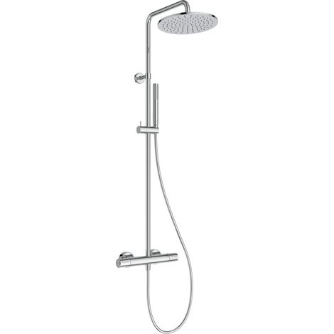 Colonne bain-douche, Pommeau de douche à économie d'eau (8 l/min) avec protection anti-brûlure et fonction thermostat – Chrome (315x505.5x1117 mm) (1/5)