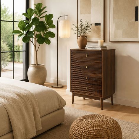 Commode - HOME DECO FACTORY - Tiffany - Rétro-chic - Marron (1/5)