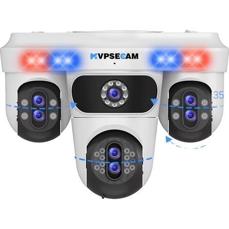 Caméra de sécurité, zoom optique 10X, rotation et inclinaison à 360°, 35MP Blanc Pas de Carte, Prise EU-a (1/2)