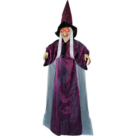 Sorcière parlante grandeur nature pour Halloween, décoration animatronique effrayante (1/5)