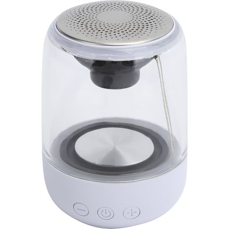Enceinte portable sans fil Bluetooth 5.0 avec caisson de basses, son Hi-Fi et éclairage LED, stéréo, blanche (1/5)