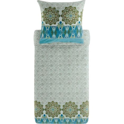 Parure de lit en Flanelle Sigurta V1 1 Housse de Couette 155 x 220 cm + 1 taie d'oreiller 80 x 80 cm (1/4)