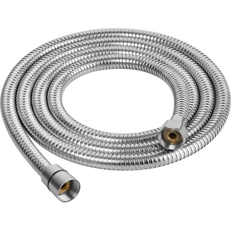 Flexible de Douche Universel, 2M 304 Chromé Tuyau de Douche Anti-Torsion et Anti-Pliure Universel G1/2", Tuyau Douche de Remplacement Accessoires Salle de Bains Adaptable à Toutes les Douchettes (1/5)