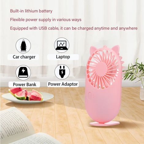 Ventilateur de poche portable, mini ventilateur portatif avec chargement USB et 3 vitesses réglables, idéal pour les voyages, le bureau, la maison et la chambre. (1/5)