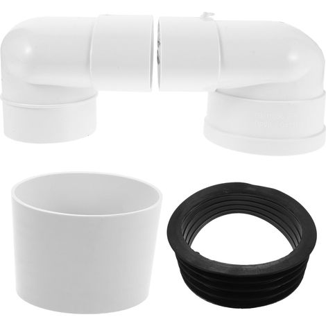 Kit Déport de Bride de Toilette PVC Renforcé 10 CM, Raccord Étanche pour Tuyau D’Évacuation, Accessoire Plomberie Compatible pour Rénovation Salle de Bain et Changement Position Wc (1/5)