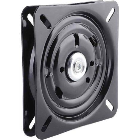 TuseRxln Plateau Tournant Pivotant - Base Pivotante Carrée - Plateau Tournant 16 cm pour Meubles Canapé TV et Tabouret de Bar - 1 Pièce - Noir (1/5)