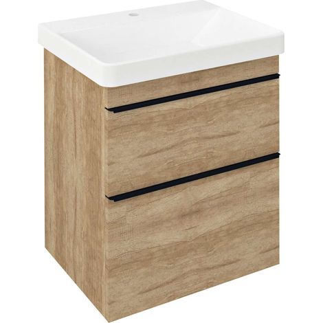 Sapho Sitia - Mobile lavabo 70x56x44 cm, 2 cassetti, rovere Alabama SI060-2222