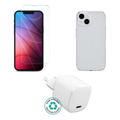 eSTUFF ES-KIT-IPH14 Transparentes weißes USB-Typ-C-Ladegerät (1/2)