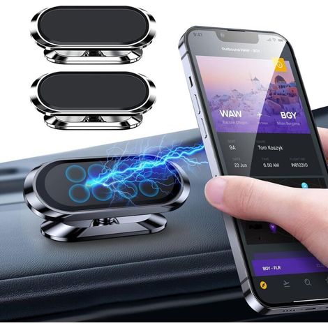 2-piece magnetic car phone holder. Can be adjusted and rotated 360 degrees. Magnetic car phone holder. Suitable for car phone holder on the dashboard. Car accessory. (1/5)