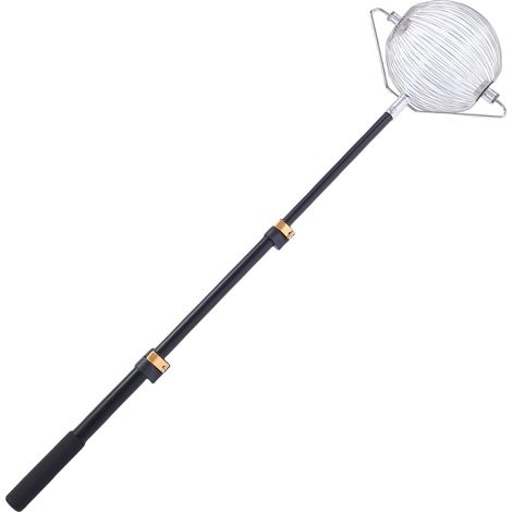 Ramasseur de balles et noix de pécan taille S, multifonctionnel, avec manche télescopique en alliage d'aluminium pour balles de tennis et châtaignes. (1/5)