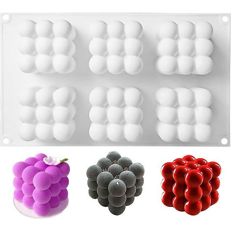 3D-Silikonform in Würfelform für Kerzen, Desserts, Eiscreme, Pralinen und Gebäck – Antihaft-Backform (1/5)