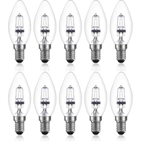 42W E14 C35 Dimmable ampoule halogène AC 220-240V Blanc Chaud 2700K e14 transparante ampoule halogene bougie (10pcs) (1/5)