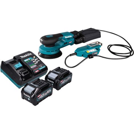 Makita BO 001 CGM201 Ponceuse excentrique sans fil 40 V max. 125 mm 5,0 mm course Brushless + 2x batterie 4,0 Ah + chargeur (1/5)