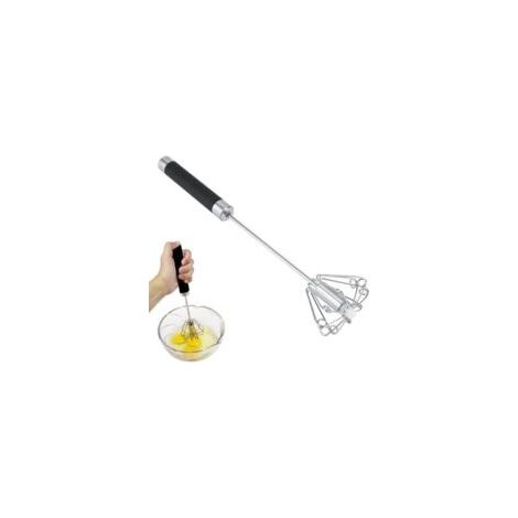 Halbautomatischer Schneebesen – zum Schlagen von Sahne, Verquirlen von Eiern usw. – Gummigriff – 1 Stück – Crezuo (1/4)
