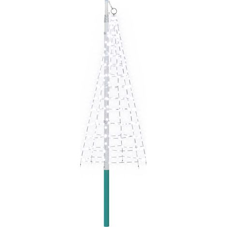 Árbol de Navidad con luces, estacas y mástil 180 cm 200 LED vidaXL (1/5)