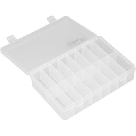 Transparente Schmuckaufbewahrungsbox mit 16 Fächern aus PP-Kunststoff (1/5)