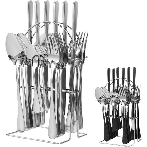 couverts de table, Ensemble De Couverts Suspendus, Ensemble De Couverts En Acier Inoxydable 24 Pièces Avec Boîte-cadeau Couteau Et Fourchette Ensembles Support Ensembles De Couverts (1/5)