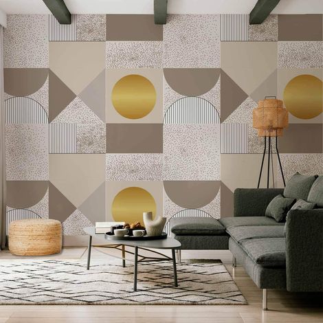 Carta da parati autoadesiva artgeist beige oro 300x210 cm