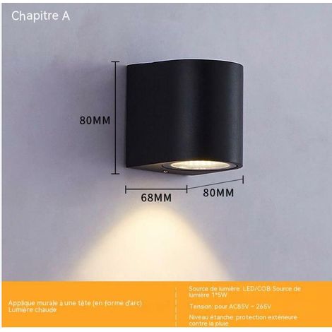led extérieur étanche mur extérieur double tête applique extérieure villa restaurant cour balcon haut et bas mur lavage projecteur IP65