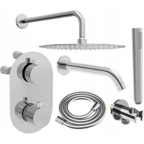 Mexen Kai DR70 set de bain-douche encastré avec pomme de douche 30 cm, chrome - 77602DR70301-00 (1/5)