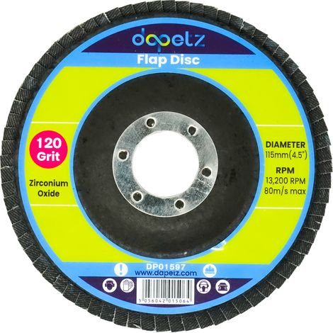 Dapetz ® Flap Discs 115mm 4.5" 120 Grit Grinding Discs Zirconium Sanding Discs for Sanding Grinding Ideal for Removing Rust, Paint, and Burrs on Metal Surfaces Pack of 1 (1/5)
