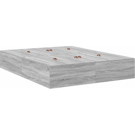 Maison Exclusive - Aufbewahrungsbettgestell Graues Sonoma 140 cm