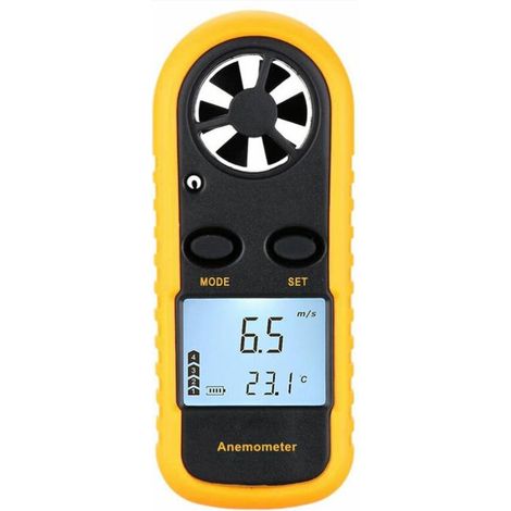Mini anémomètre numérique LCD vitesse du vent mesure de la température de la vitesse de l'air avec rétro-éclairage