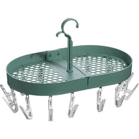 Étendoir à vêtements multifonctionnel à usage domestique, pliable, 16 clips pour suspendre des sous-vêtements et des clips pour sous-vêtements, étendoir à vêtements (1/5)