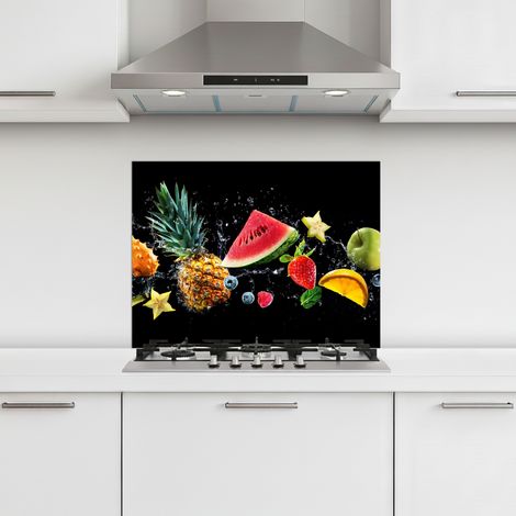 CRÉDENCE CUISINE Splash - Fruit - Noir 70x55 cm (1/5)