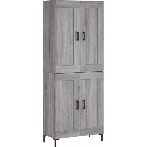 Credenza cassettiera mobile contenitore organizer cucina soggiorno salotto alto sonoma 695 x 34 x 180 cm legno ingegnerizzato grigio 020035486