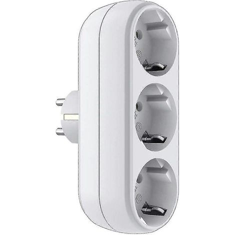 Prise murale, sans cordon d'alimentation, multiprise blanche à trois broches de 3500 W (1/4)