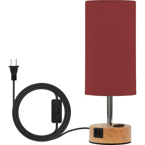 Yuiboo Petites lampes de chevet marron avec ports USB C + A (1/5)