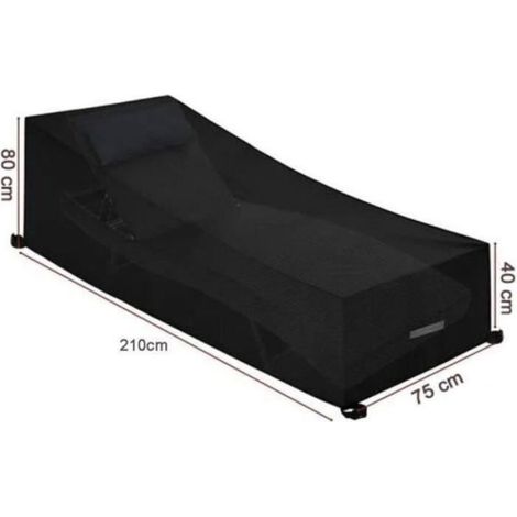 Housse de Protection pour Transat - Oxford 210D - Imperméable Coupe-Vent Anti-UV - 210x75x40/80 cm (1/4)