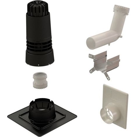 Ubbink – Kit complet de fumisterie 80/125mm noir – Flexible pour chaudières à condensation type C – Résistant jusqu'à 120°C – 184444