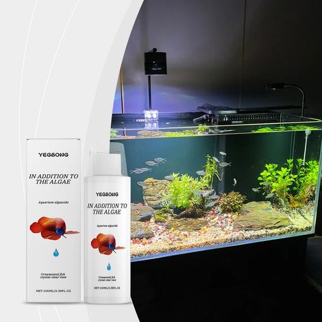 Solution anti-algues pour aquarium, nettoyant pour eau d'aquarium, solution de contrôle des algues, produit anti-algues pour aquariums – 100 ml (1/5)