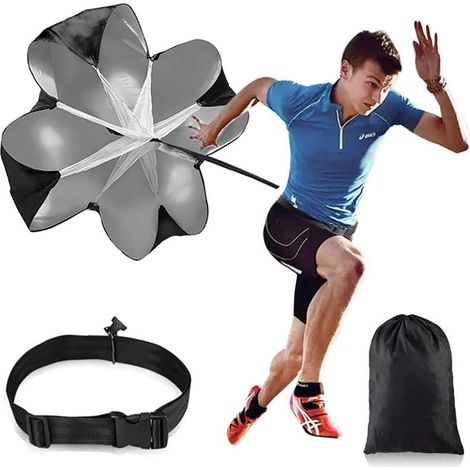 Parachute De Résistance Pour Entraînement De Vitesse - Diamètre 142 Cm - Ceinture Réglable 50 À 107 Cm - Pour Course Et Accélération - 1 Pièce