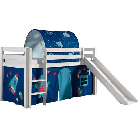 Pack - Lit Enfant, Toboggan, Tente & Tunnel "Pino Astronaute II" Blanc (1/5)