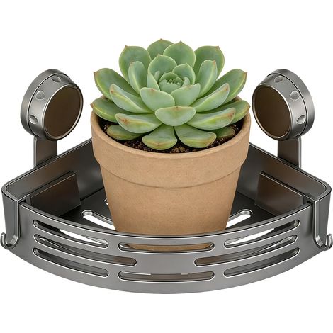 Étagère De Douche,Étagère d'Angle à Ventouses - Étagères de Douche de Coin à Ventouse - Pour La Salle De Bain La Porte Le Comptoir L'Appartement Le Dortoir Le Shampooing Le Savon Et Les Jouets (1/5)