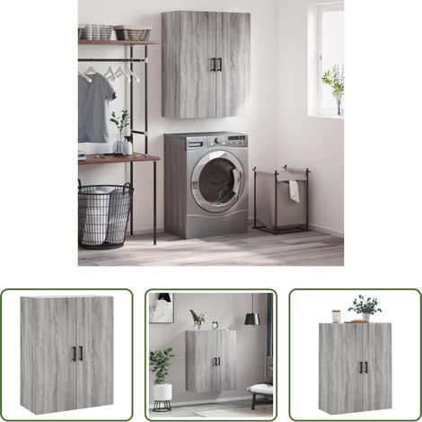 Holzschrank - Wandschrank Grau Sonoma 69,5x34x90 cm (1/5)