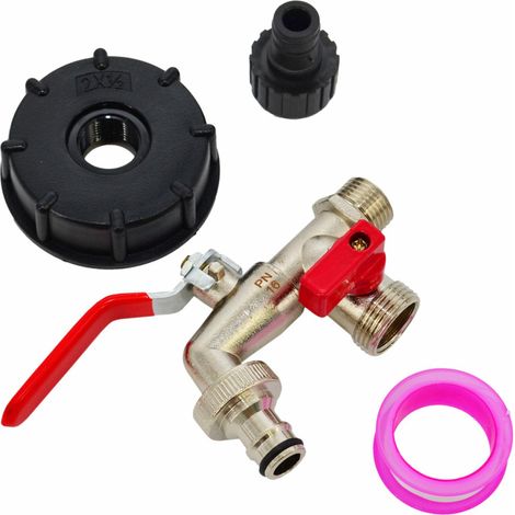 Awtools kran ogrodowy do zbiornika cynk niklowany podwójny 1/2" gwint zewnętrzny 2x3/4" mauzer
