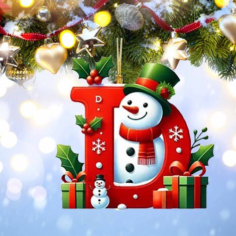 Ornement Lettre - Décoration Arbre De Noël Acrylique - 26 Lettres Majuscules - Ornement Accroche Décoratif Intérieur Extérieur - Lot Complet ×1 (1/3)