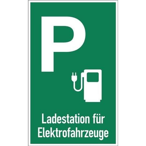 Parkplatzbeschilderung Ladestation für Elektrofahrzeuge L400xB250 mm Aluminium grün/weiß