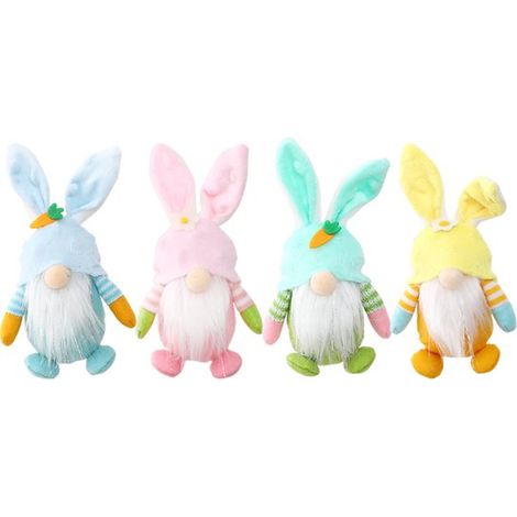 Set di 4 gnomi decorativi pasquali – Coniglietto di peluche fatto a mano, fatina svedese (1/5)