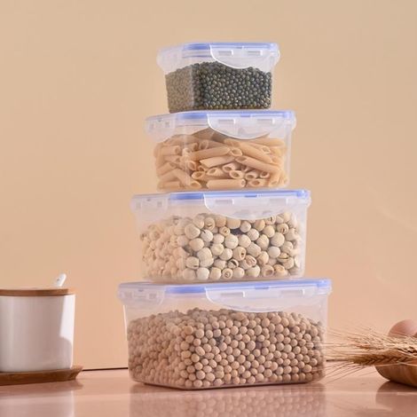 ChangM - Boîte alimentaire, Set de boîte de conservation alimentaire, Conteneur alimentaire plastique, lot de 4 (1/4)