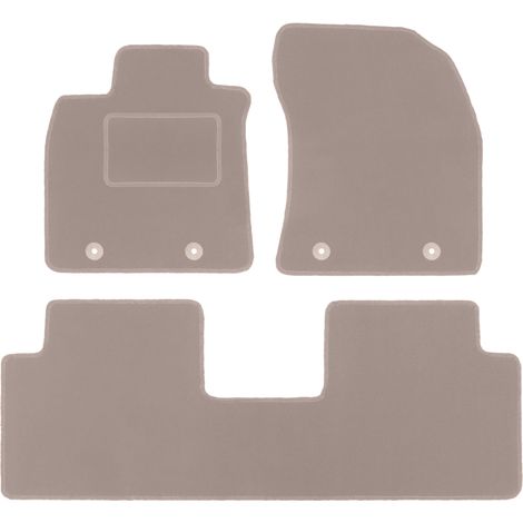 Alfombrillas de terciopelo para Toyota Avensis III T27 (familiar, liftback, sedán, 2009-2018), color beige.