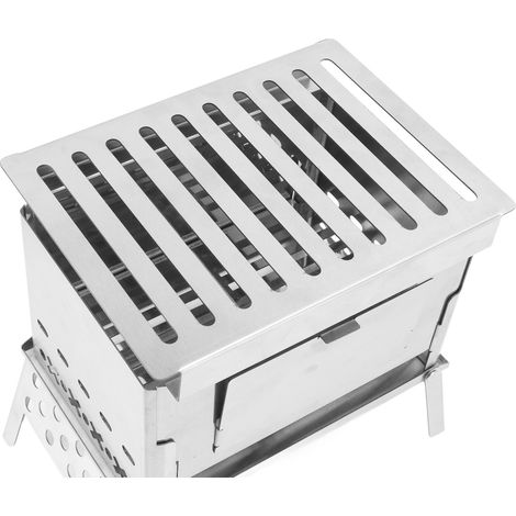 Barbecue pliable en acier inoxydable, gril portatif démontable pour cuisine extérieure, jardin, camping, pique-nique (1/5)