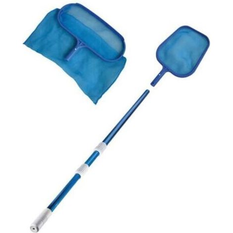 Pack nettoyage pour piscine - Manche télescopique - Epuisette de fond - Epuisette de surface