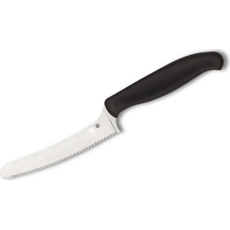 Spyderco STE-K13SBK 10,9 cm lange Z-Cut Roma Point Serrated Blade Mehrzweck-Küchenmesser aus CTS BD1N Stahl mit schwarzem Polypropylen-Griff